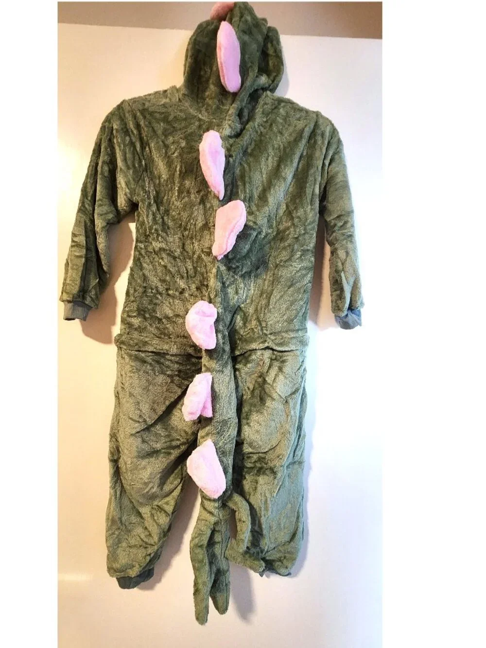 New: Dinosaur Onesie - Sage Green/Pink (5-6 Years)